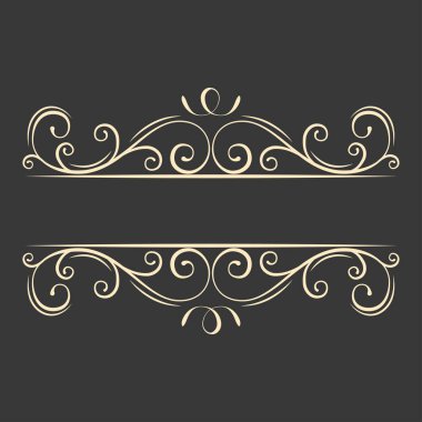 Telkari süslü sayfa kenarlıkları. Dekoratif kaydırma çerçeve. Curl. Telkari güzelleşmek tasarım öğeleri. Düğün davetiyesi, tebrik kartı, tarihi bildirimi kartı kaydedin. Vektör.