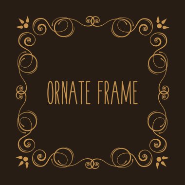 Vintage şık güzelleşmek süslü çerçeve. Kaligrafi floral swirls. Dekoratif sayfa dekorasyon. Davet evlilik tarihi bildirimi kartı, tebrik kartı kaydedin. Vektör.