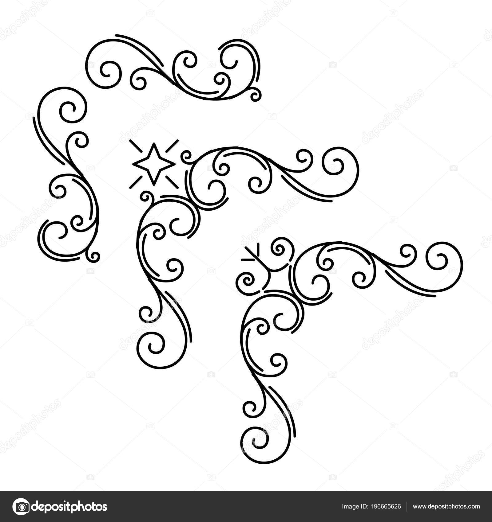 Cantos ornamentais definidos. Decoração de página floral. Conjunto de  elementos de design caligráfico. Molduras de orante vintage. Convite de  casamento, cartão de saudação, salve o cartão de data. Vetor . Vetor de ©, image size:1600x1700