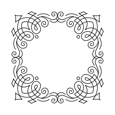 Süs telkari çerçeve. Sayfa Dekorasyon, sınır, bölücü. Hat kaydırma desen. Düğün, tebrik kartı tasarımı. Vektör.