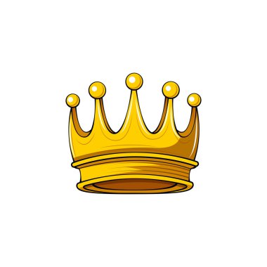 Altın taç. Kraliyet sembolü. Tasarım öğesi. Vektör.