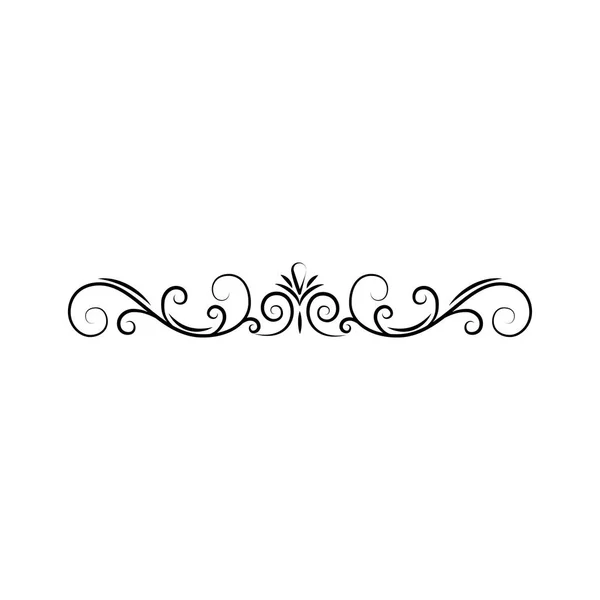 Calligraphic border, page decoration. Swirls, filigree scroll. Design element. Vector. — Stock Vector