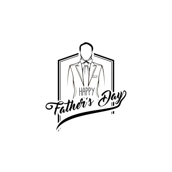 父亲节贺卡。西装领带父亲节符号。爸爸打招呼。快乐的父亲节文本。向量. — 图库矢量图片