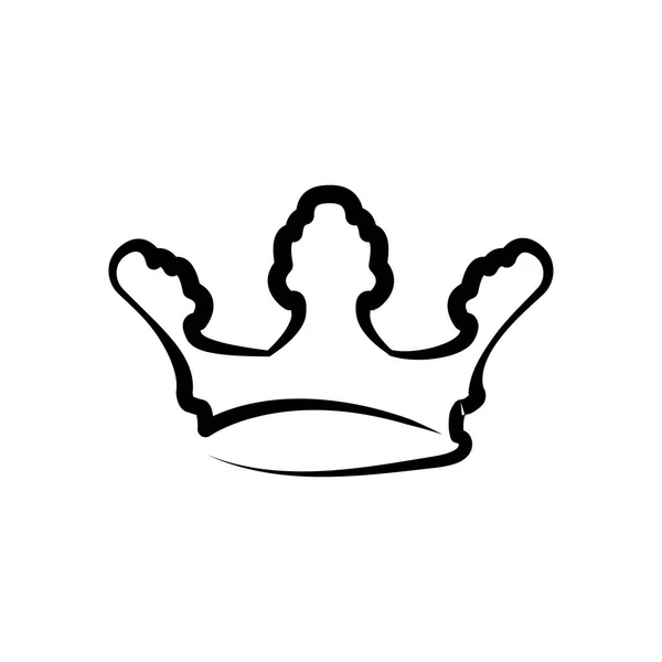 Crown line icon. King or royal crown line art icon for apps and websites. Design element. Vector. — Stock Vector