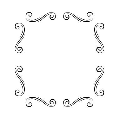 Çerçeve güzelleşmek. Swirls. Bölücüler, vinyetlerin, kaligrafi, dekoratif ayarla sayfası dekorasyon şablonu, tasarım öğeleri retro tarzı. Vektör.