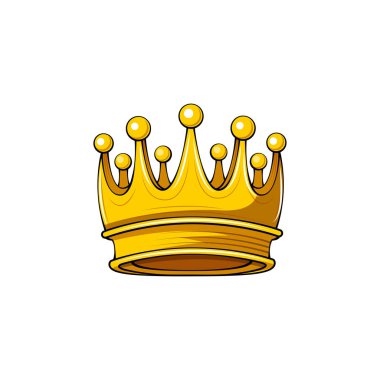 Altın taç simgesi. Kraliyet sembolü. Tasarım öğesi. Vektör.