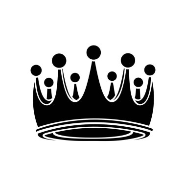 Taç siluet. Kraliyet sembolü. Tasarım öğesi. Vektör çizim.
