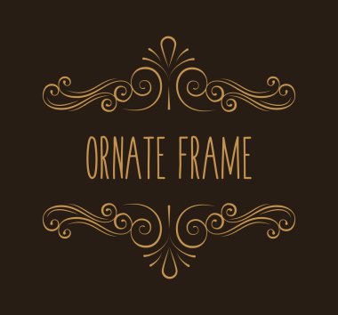 Süslü çerçeve. Dekoratif sayfa bölme. Desen güzelleşmek. Girdap. Düğün davetiye, tebrik kartı tasarımı. Vektör.