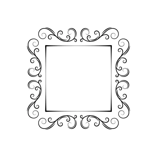 Ornamental filigree frame. Vintage decorative design elemet. Swirls, Scroll, Curls. Page decoration, Book decor. Flourish border. Wedding, Holiday card design. Vector. — Stock Vector