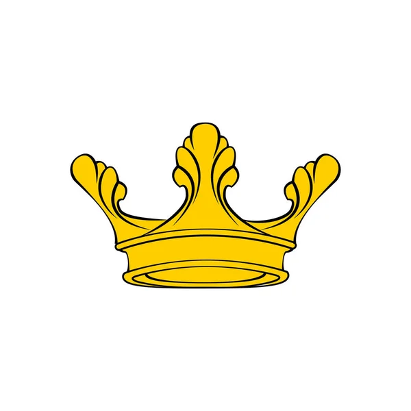 Icône Couronne dorée. Symbole royal. Élément de conception de dessin animé. Vecteur . — Image vectorielle