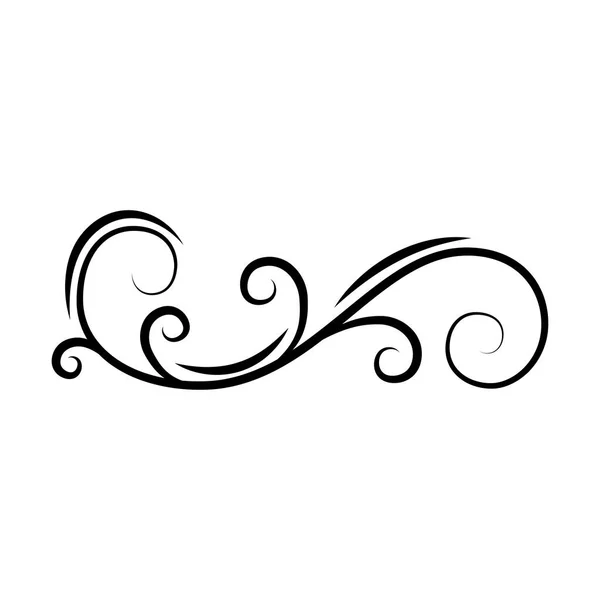 Calligraphic decorative swirl. Flourish scroll, floral wave. PAge divider, filigree border. Book decor. Greeting card, Wedding invitation design. Vector. — Stock Vector