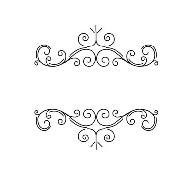 Dekoratif kenarlıklar, güzelleşmek vintage sayfa bölücüler, Kraliyet süsleme swirls ve klasik dekorasyon öğeleri. Vektör.