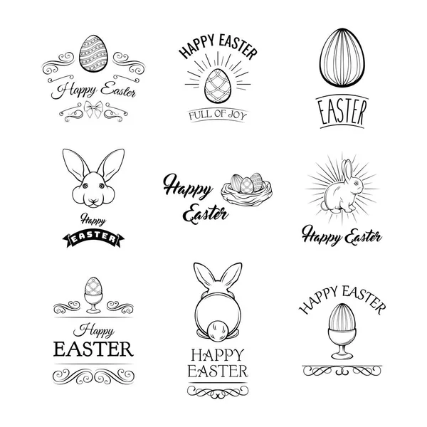 Happy Easter labels set — Stock Vector