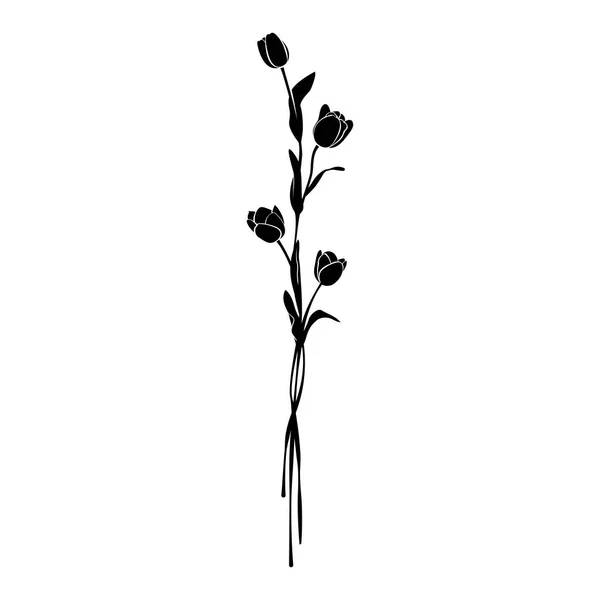 Zwarte tulpen geïsoleerd op wit Vectorbeelden