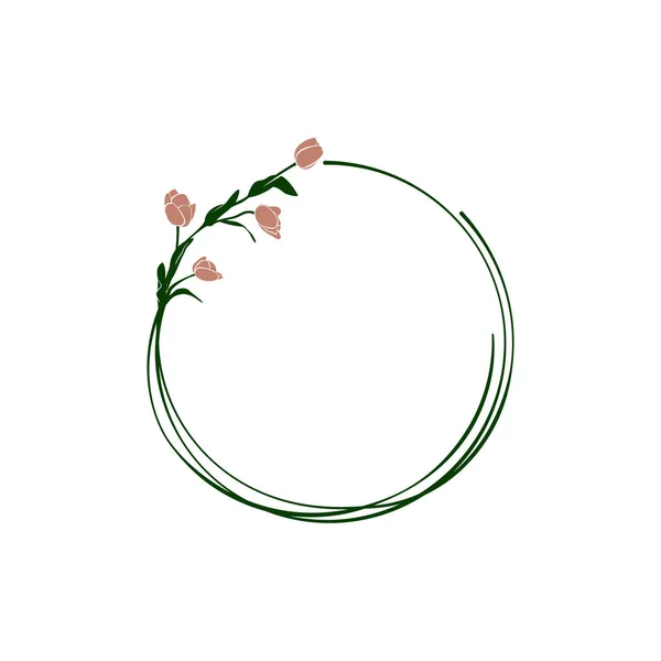 Tulpen frame ronde bloemmotief. Stockvector