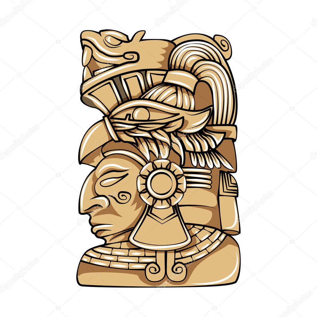 Aztec statue head. 