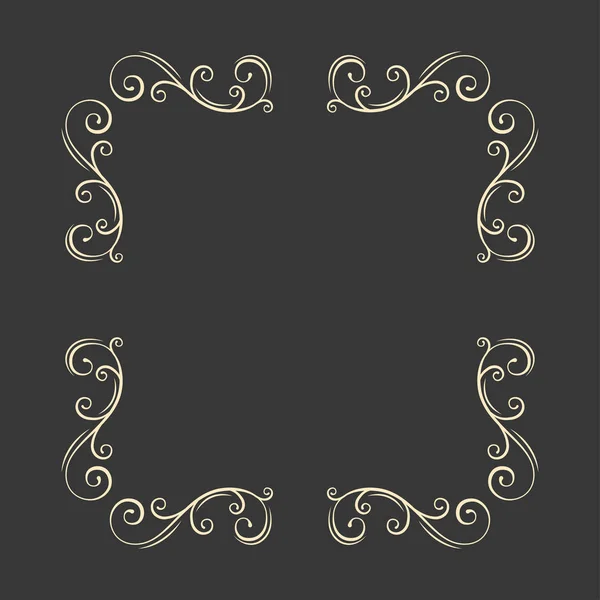 Angoli cornice quadrata ornamento — Vettoriale Stock