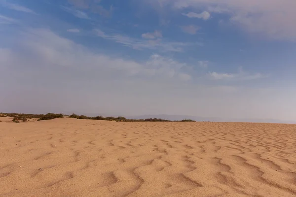 Dune Sabbia Nel Deserto Tunisia Sfondo Cielo Blu Senza Nuvole — Foto Stock