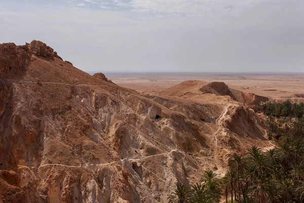 Вид Атласские Горы Тунисе Фоне Голубого Неба — стоковое фото