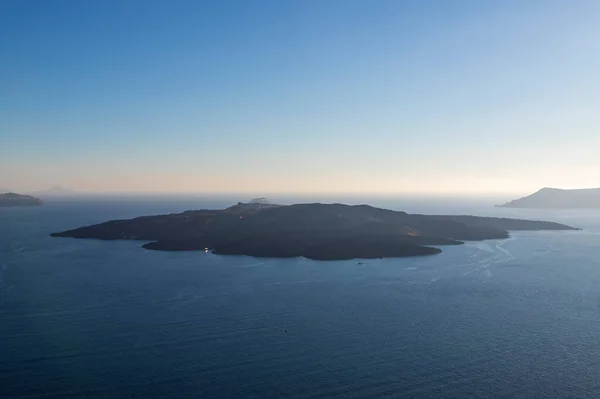 Sonnenuntergang Über Der Caldera Auf Santorin Griechenland — Stockfoto