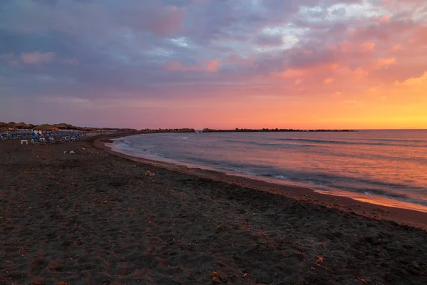 Sonnenaufgang Strand Monolithos Auf Der Insel Santorin Griechenland — Stockfoto