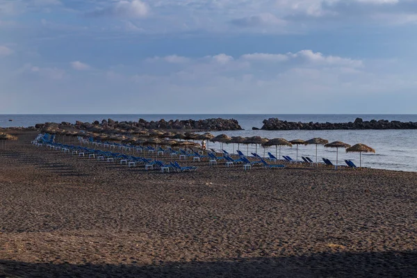 Sonnenaufgang Strand Monolithos Auf Der Insel Santorin Griechenland — Stockfoto