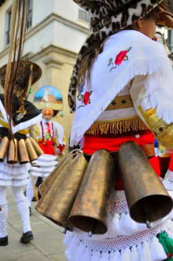 Karakol-İspanya, 4-Şubat-2018 karnaval yağmuruna Galicia İspanya biri en eski dünya