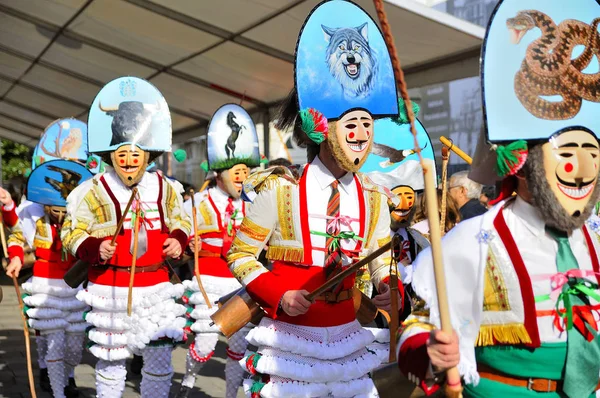 Karakol-İspanya, 4-Şubat-2018 karnaval yağmuruna Galicia İspanya biri en eski dünya