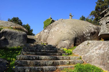 Taş Galicia İspanya Arousa Island Bakış bulunan İsa