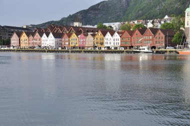 Bergen, Norveç-Haziran 6, Norveç Hansa ilçe m, adera ve renklerini bir dünya mirası alanı olarak mimarisi için göze çarpan 2017