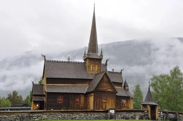 Drewniany Kościół Borgund Norwegii Był Bardzo Popularny Północnej Europie — Zdjęcie stockowe