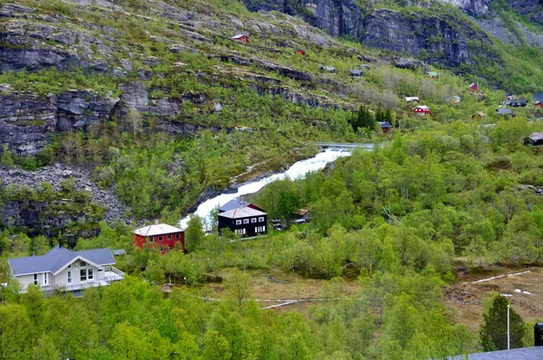 Uitzicht Route Van Beroemde Flam Trein Noorwegen — Stockfoto