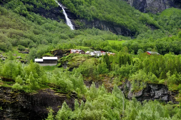 Uitzicht Route Van Beroemde Flam Trein Noorwegen — Stockfoto