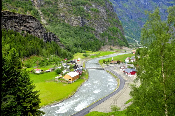 Widoki Trasie Słynnego Pociągu Flåm Norwegii — Zdjęcie stockowe