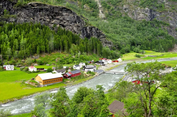 노르웨이에서 유명한 Flam 열차의 — 스톡 사진