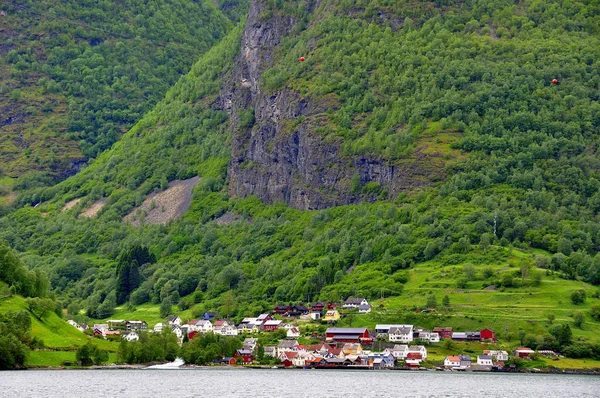Sognefjord Fjord Runs Famous Town Flam Famous Its Landscapes Its Stock Picture