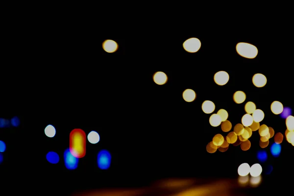Боке Уличного Света Ночное Время — стоковое фото