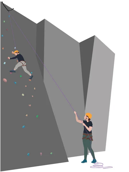 Kletterwand Auf Illustration Grafischer Vektor — Stockvektor