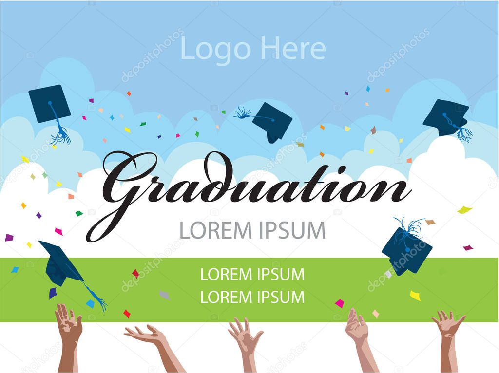 Graduation Banner on illustration graphic vector