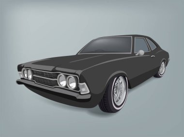 Grafik vektörü üzerinde kaslı araba