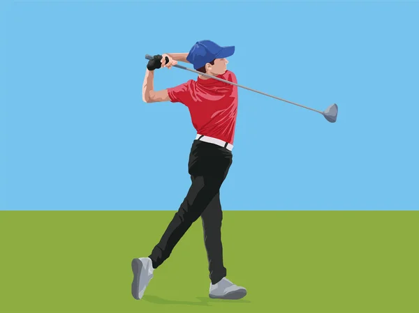 Gracz Golfa Ilustracji Wektor Graficzny — Wektor stockowy