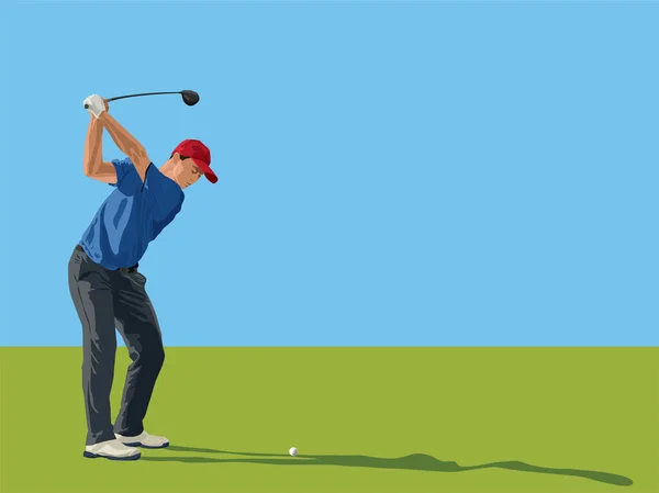 Golfista Ilustračním Grafickém Vektoru — Stockový vektor