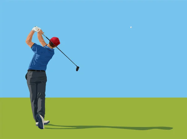 Golf Spelare Illustration Grafisk Vektor — Stock vektor