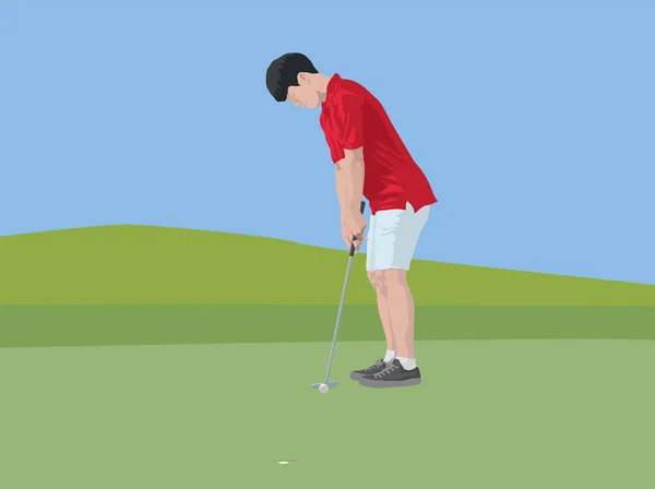 Jogador Golfe Ilustração Vector Gráfico —  Vetores de Stock