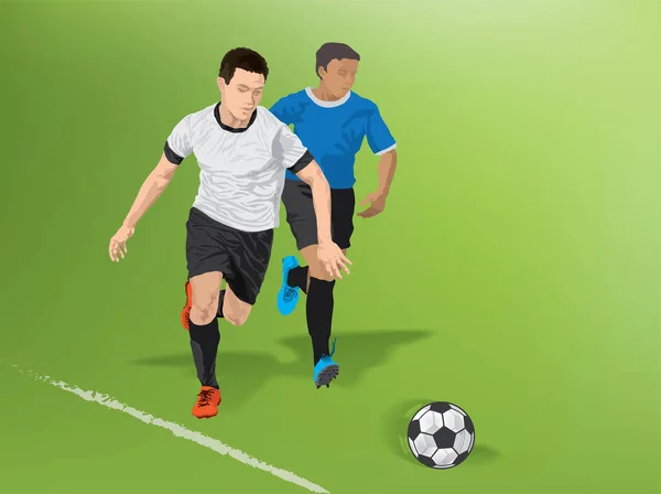 Jugadores Fútbol Ilustración Vector Gráfico Ilustración de stock