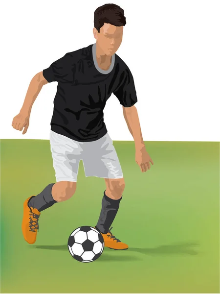 Jugador Fútbol Ilustración Vector Gráfico — Vector de stock