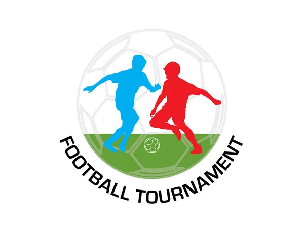Fußball Turnier Logo Auf Illustration Grafik Vektor — Stockvektor