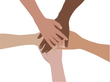 Çizim grafik vektörü üzerinde takım çalışmasının elleri