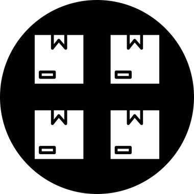 Paket simgesi soyut arkaplan grubunda izole edildi