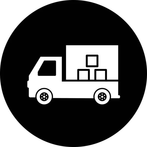 Ikon Delivery Truck Diisolasi Pada Backgroun Abstrak — Stok Foto